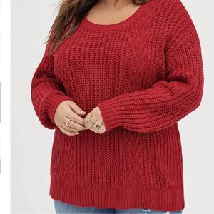NWT TORRID red cable knit sweater